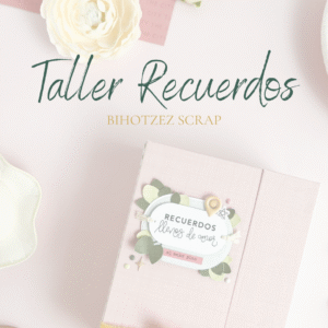 Taller de scrapbooking online para crear álbumes de recuerdos personalizados con papeles decorativos y técnicas creativas.