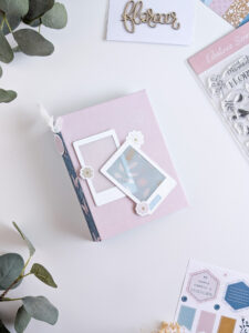 Mini álbum scrapbooking Mi Calma con papeles de Bihotzez Scrap