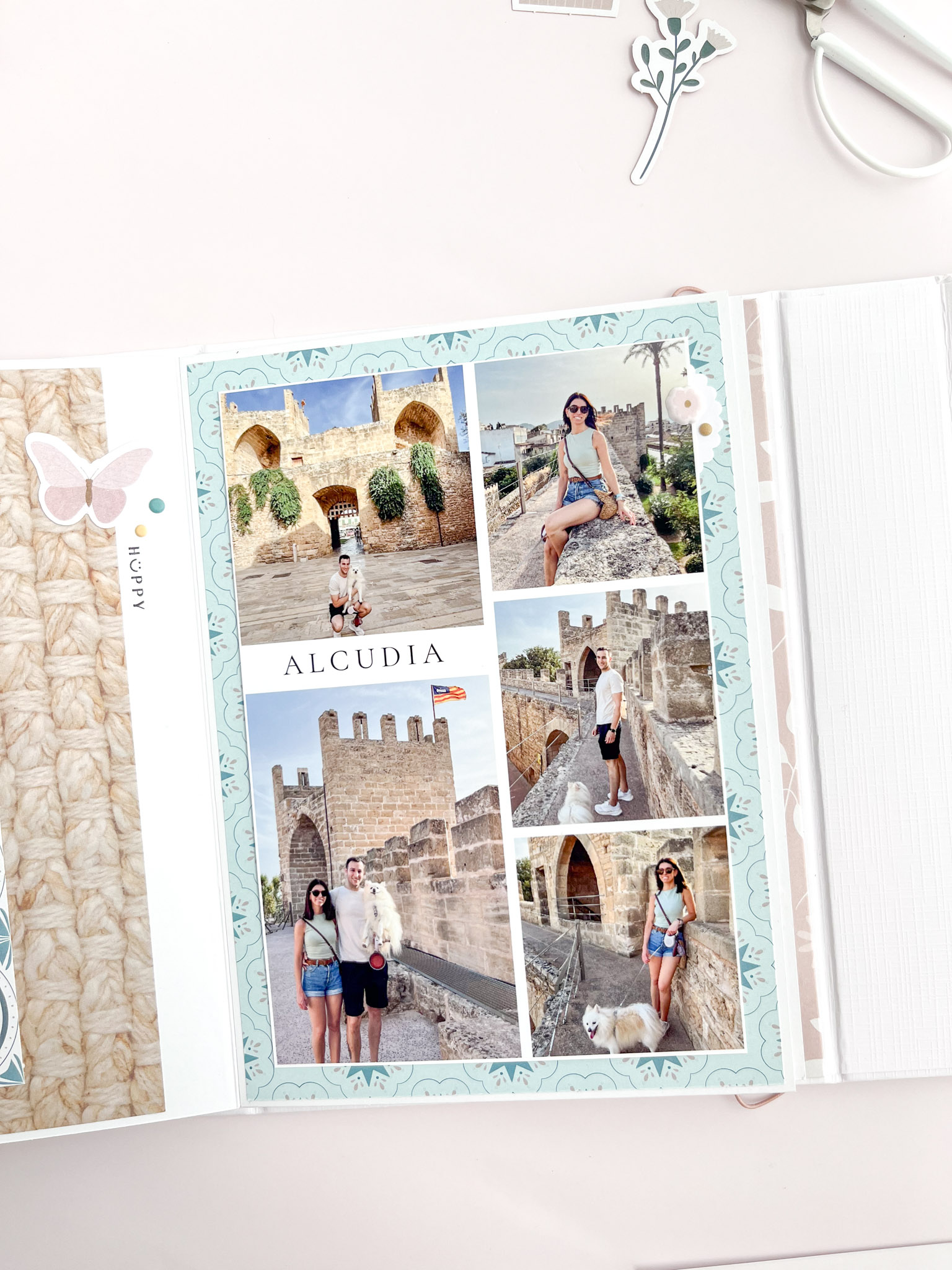 Álbum de scrapbooking sencillo decorado con la colección Mi Calma