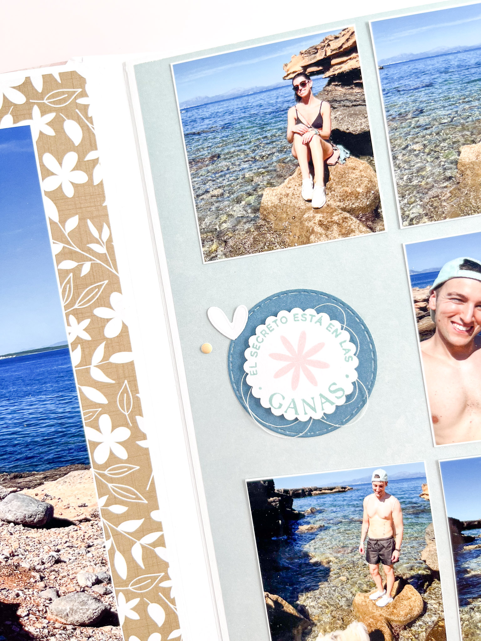 Álbum de scrapbooking sencillo decorado con la colección Mi Calma