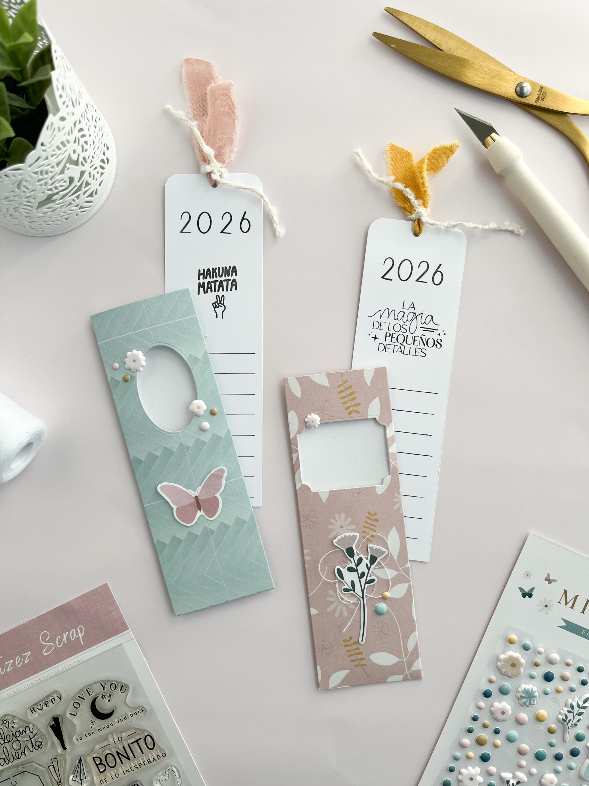 	marcapaginas scrapbooking hecho a mano bihotzez scrap