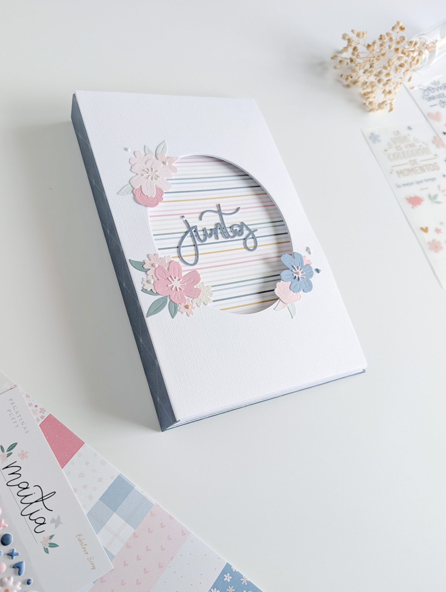 lbum scrapbooking Día del Padre realizado con la colección Maitia de Bihotzez Scrap