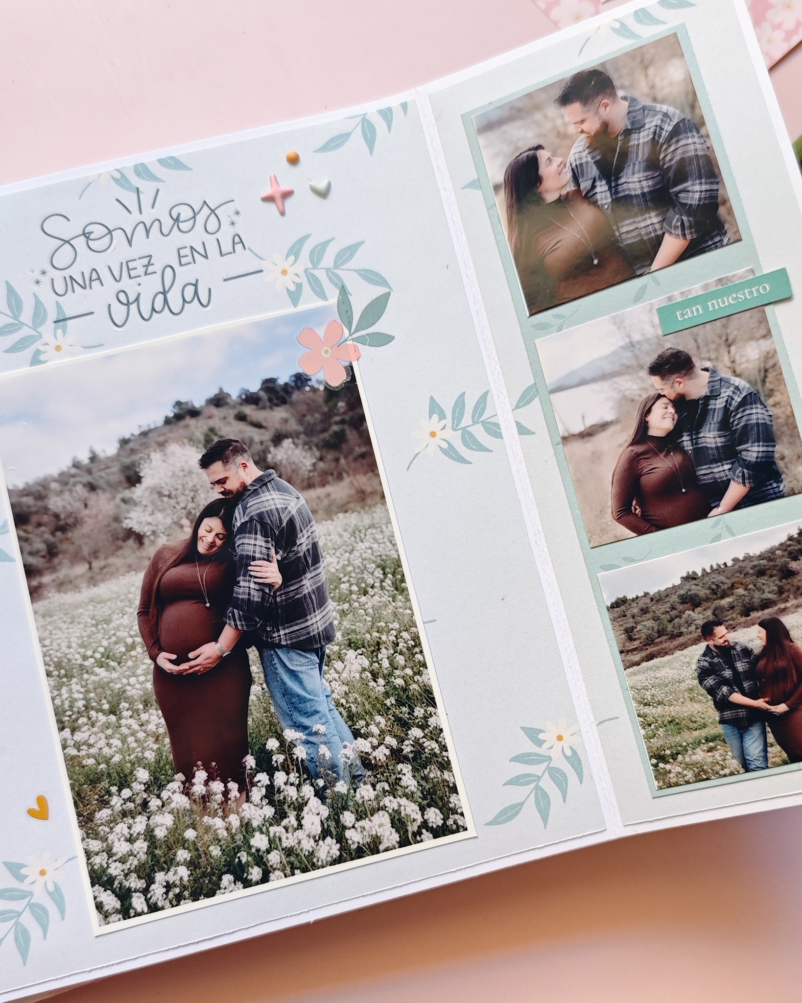 detalles álbum scrapbook con colección Maitia Bihotzez Scrap