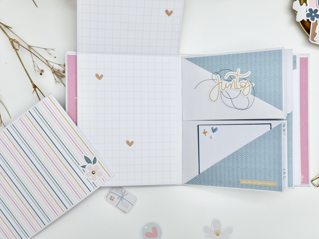 estructura interior álbum scrapbooking elegante