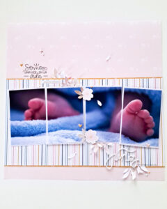 layout de scrapbooking terminado para documentar el paso del tiempo
