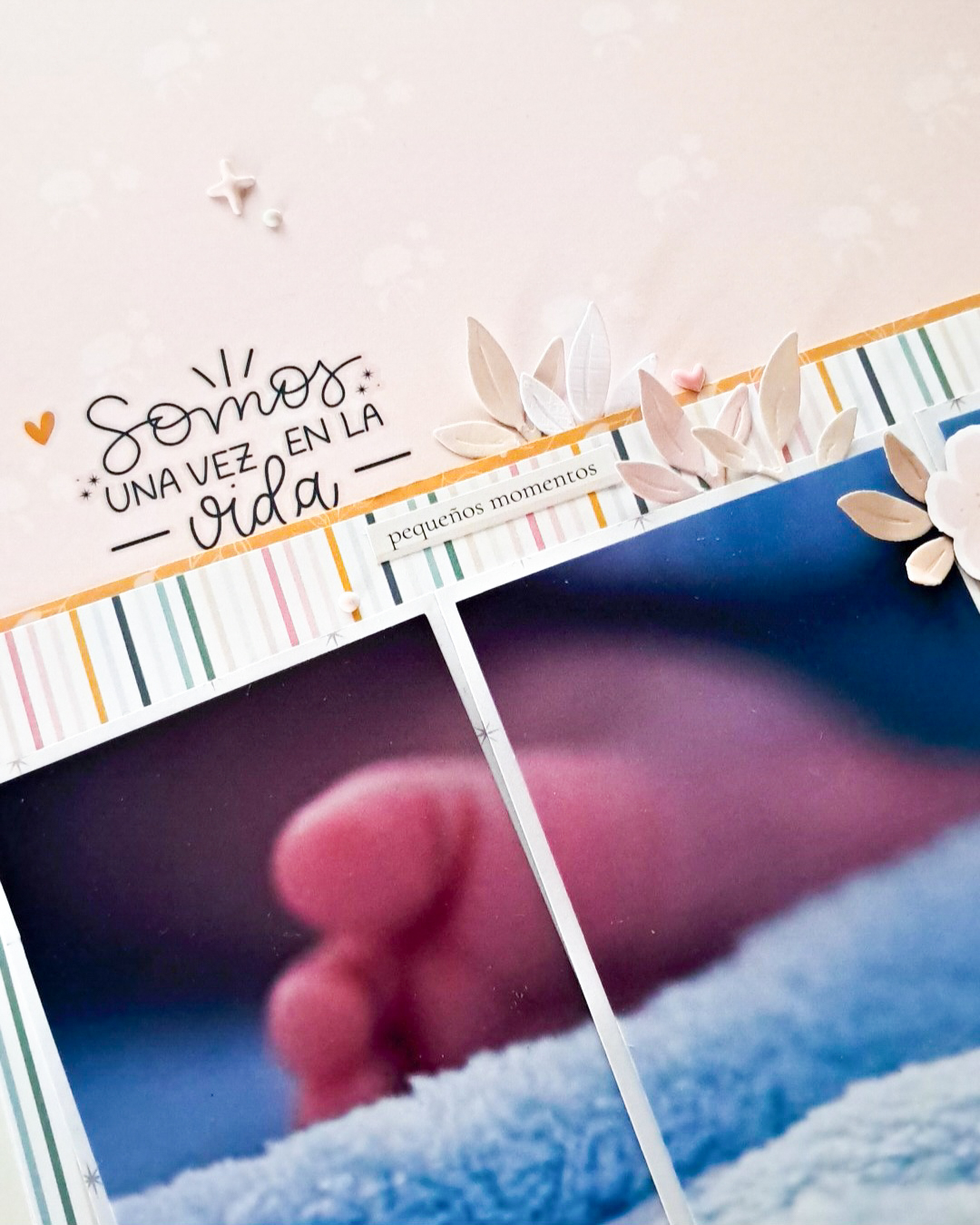     detalle layout scrapbooking fotos bebé
