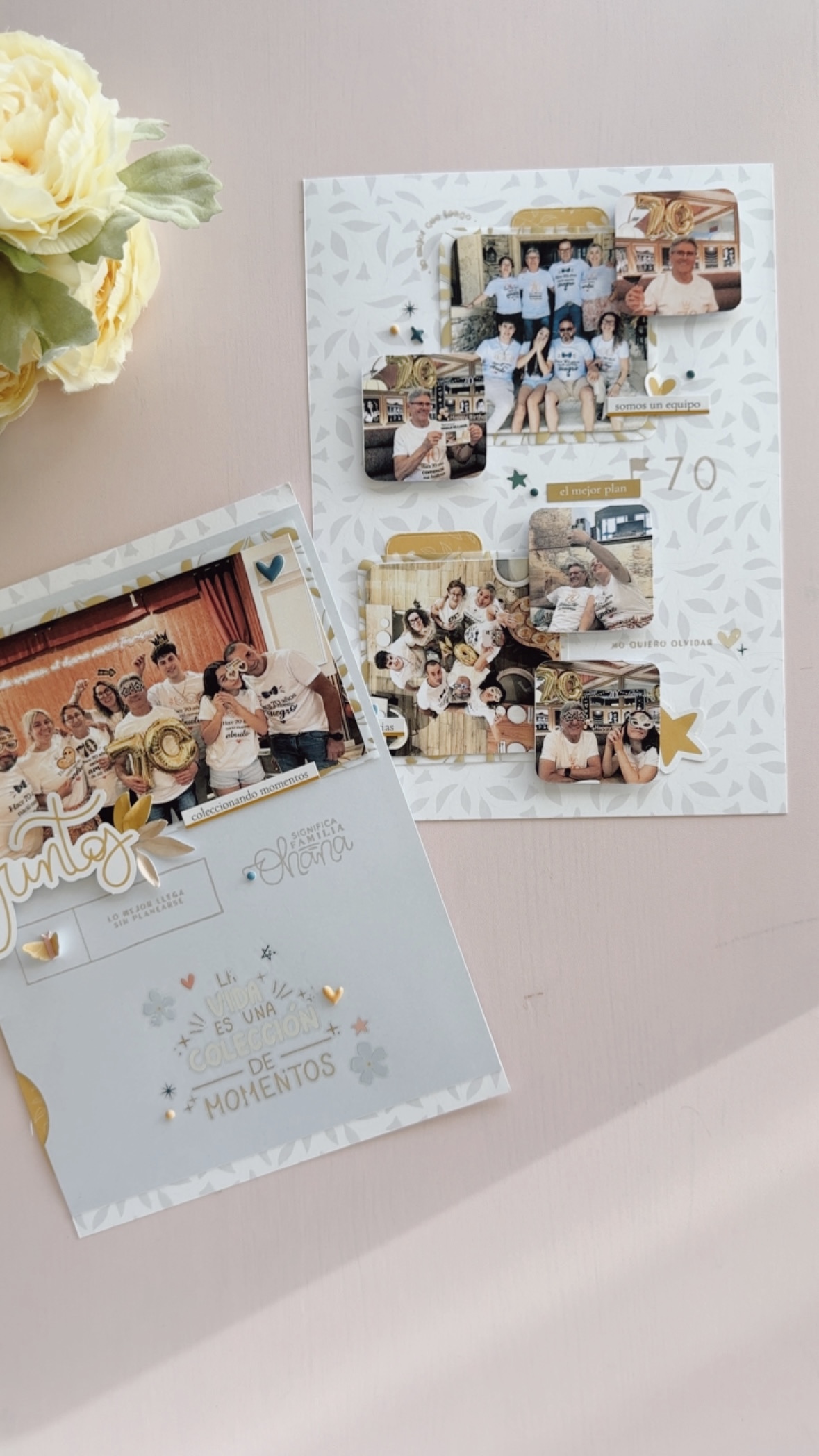 Doble página para planner realizada con la colección Maitia de Bihotzez Scrap.