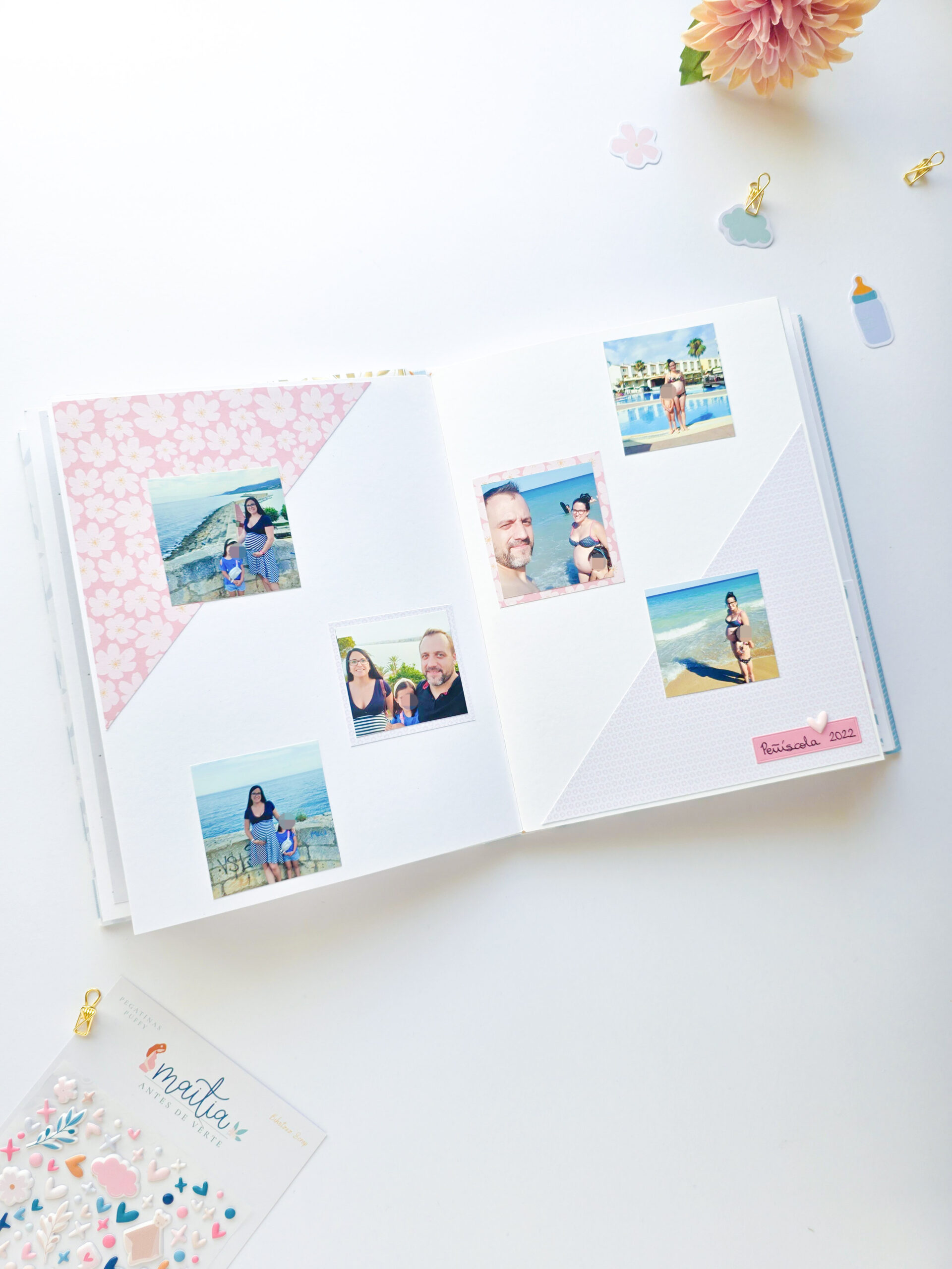     Estructura de cuadernos para un diario de embarazo.