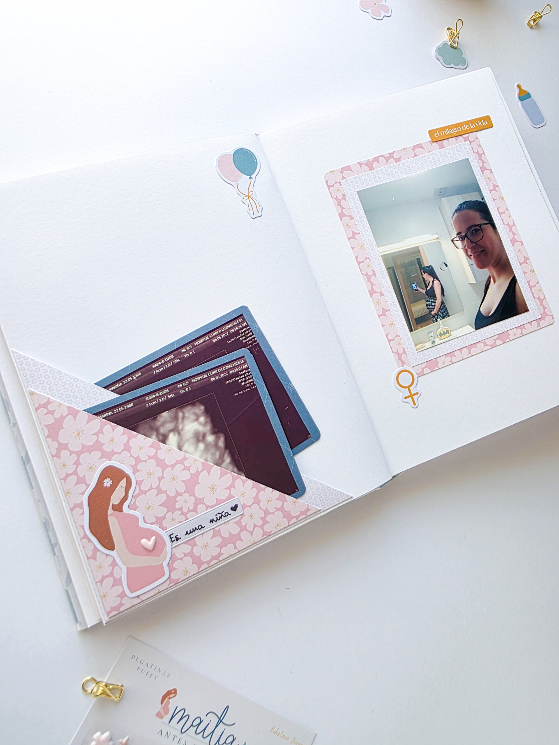     Estructura de cuadernos para un diario de embarazo.